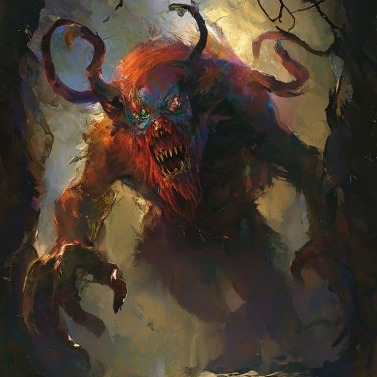 Rubezahl — fantasy monster illustration. Rubezahl is a medium fiend (Challenge Rating 10).