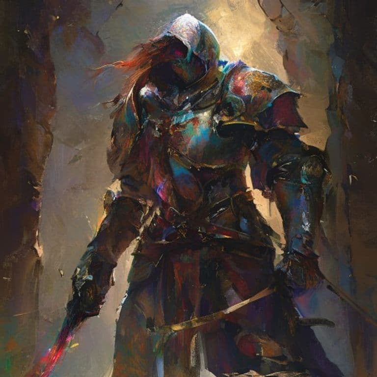 Knight — fantasy monster illustration. Knight is a medium humanoid (Challenge Rating 3).