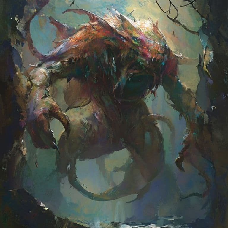 Merrow — fantasy monster illustration. Merrow is a large monstrosity (Challenge Rating 2).