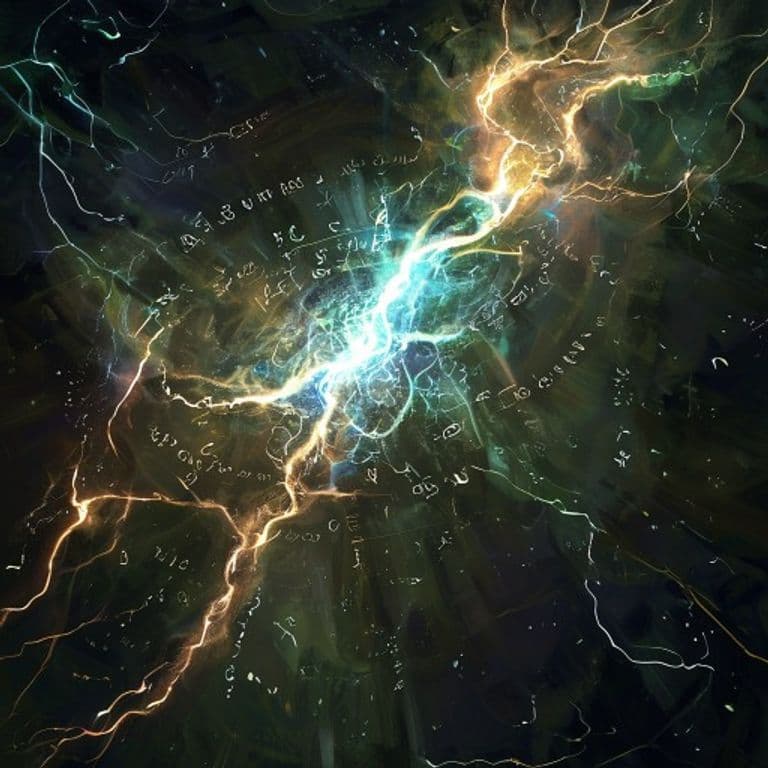 Ley Storm — fantasy spell effect illustration. Ley Storm is a 9th-level conjuration available to Wizard, Warlock, Sorceror, Druid.