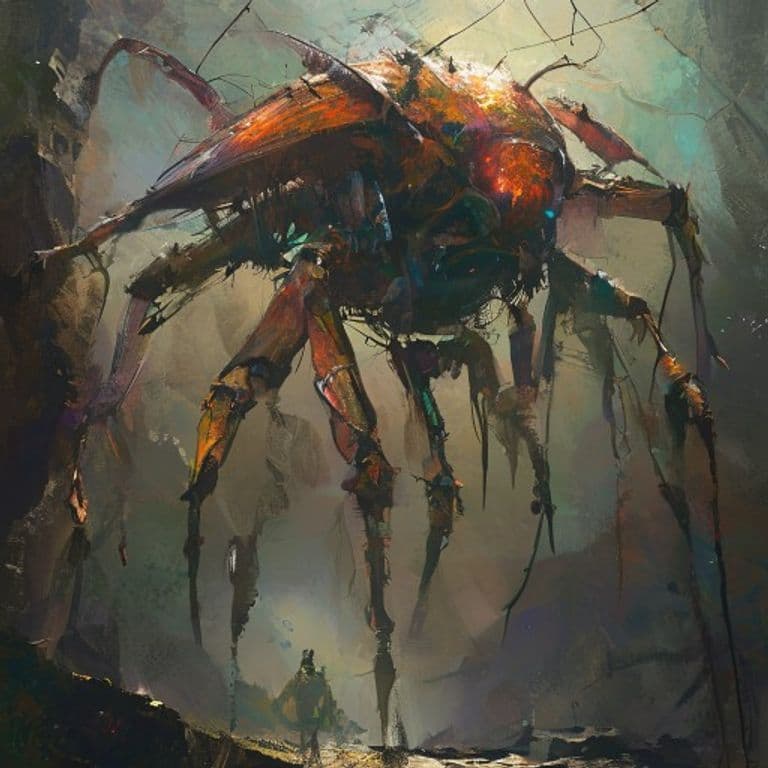 Swarm, Gryllus — fantasy monster illustration. Swarm, Gryllus is a large construct (Challenge Rating 6).