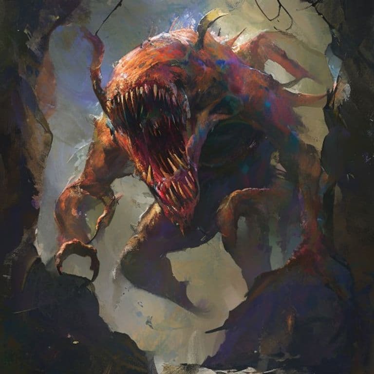 Mamura — fantasy monster illustration. Mamura is a small aberration (Challenge Rating 6).