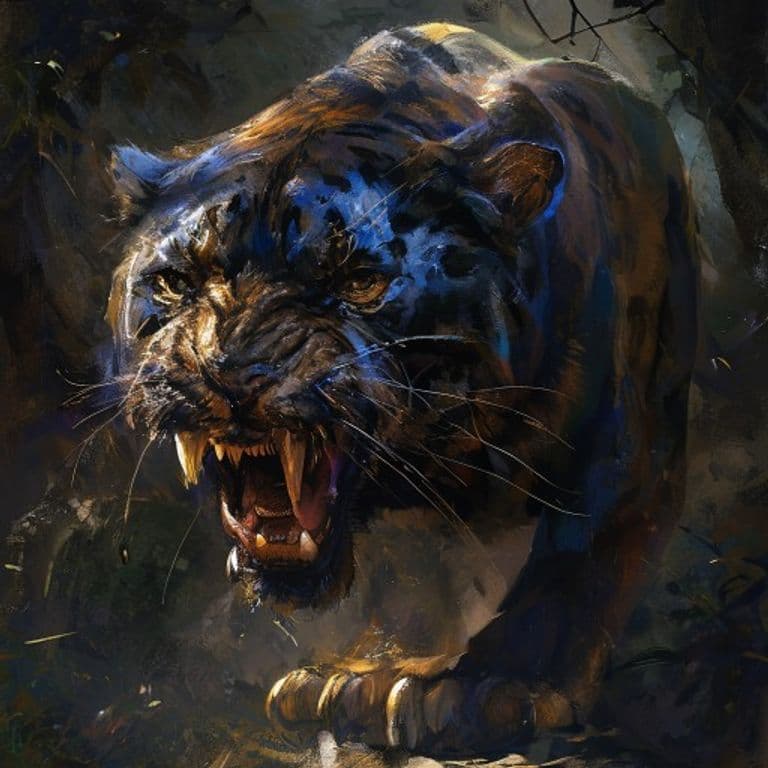 Panther — fantasy monster illustration. Panther is a medium beast (Challenge Rating 1/4).