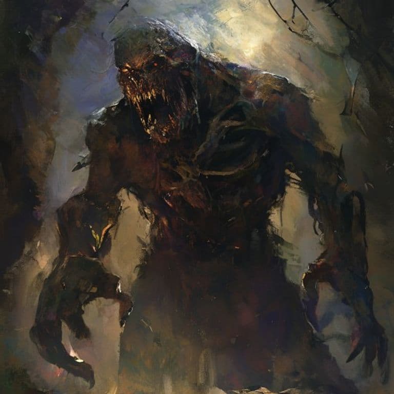 Dark Father — fantasy monster illustration. Dark Father is a large undead (Challenge Rating 4).