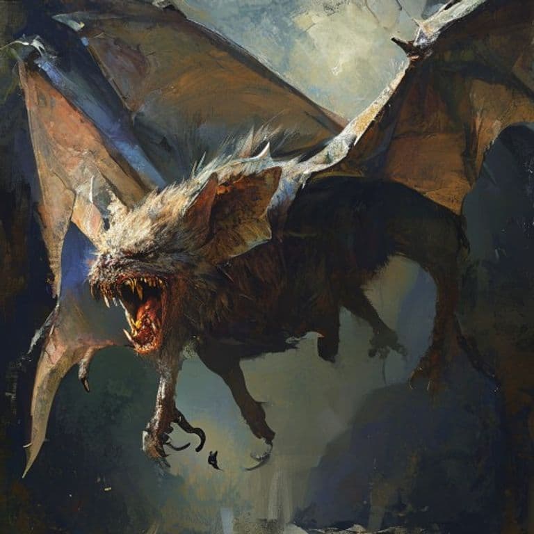 Giant Bat — fantasy monster illustration. Giant Bat is a large beast (Challenge Rating 1/4).