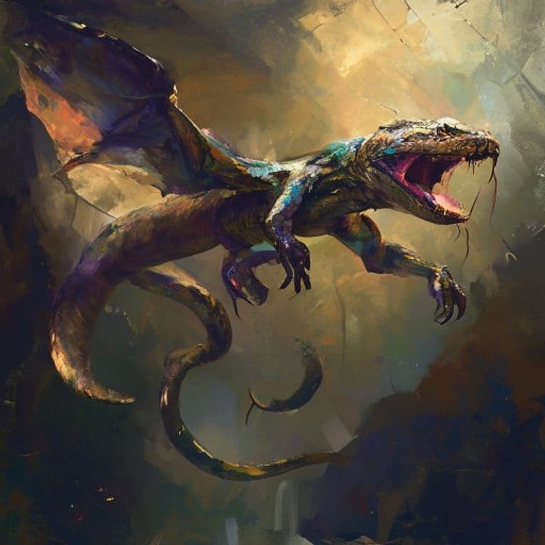 Snake, Flying — fantasy monster illustration. Snake, Flying is a tiny beast (Challenge Rating 1/8).