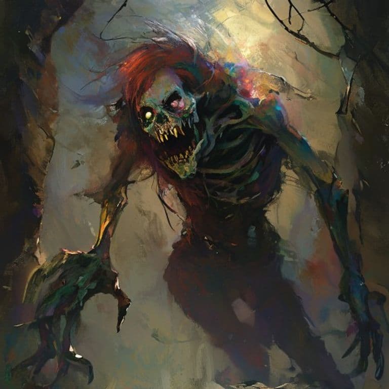 Mavka — fantasy monster illustration. Mavka is a medium undead (Challenge Rating 12).
