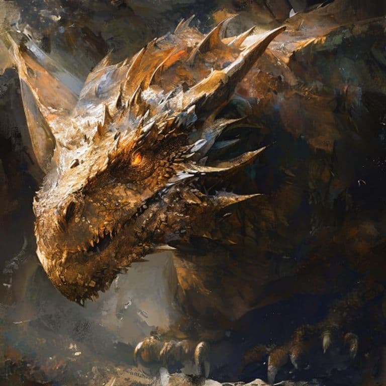 Adult Bronze Dragon — fantasy monster illustration. Adult Bronze Dragon is a huge dragon (Challenge Rating 18).