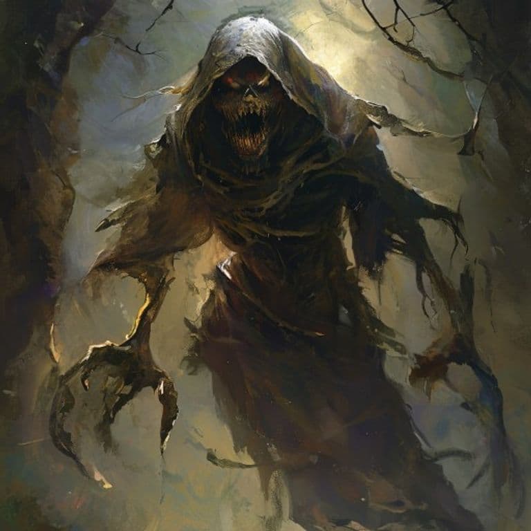 Shroud — fantasy monster illustration. Shroud is a medium undead (Challenge Rating 1/8).