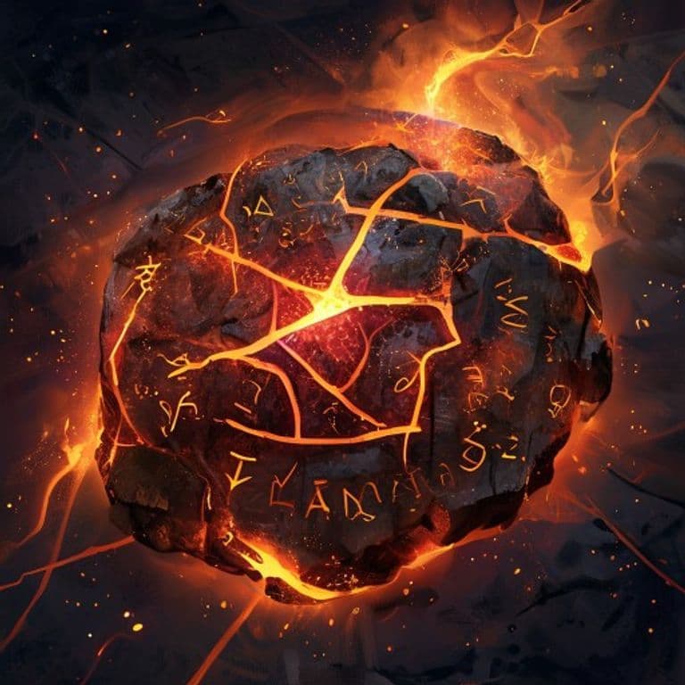 Lava Stone — fantasy spell effect illustration