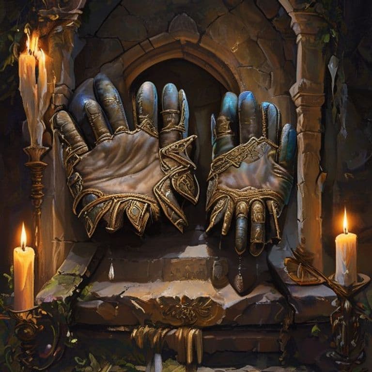 True Weight Gloves — fantasy item illustration