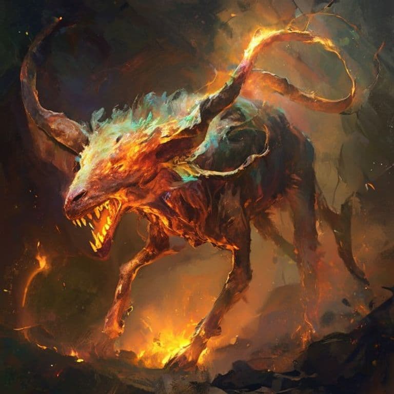 Lambent Witchfyre — fantasy monster illustration