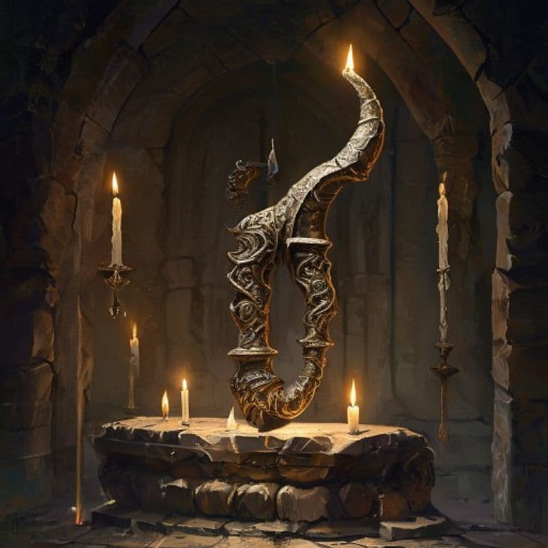 Horn of Blasting — fantasy item illustration. Horn of Blasting is a magic item (wondrous item) of rare rarity.