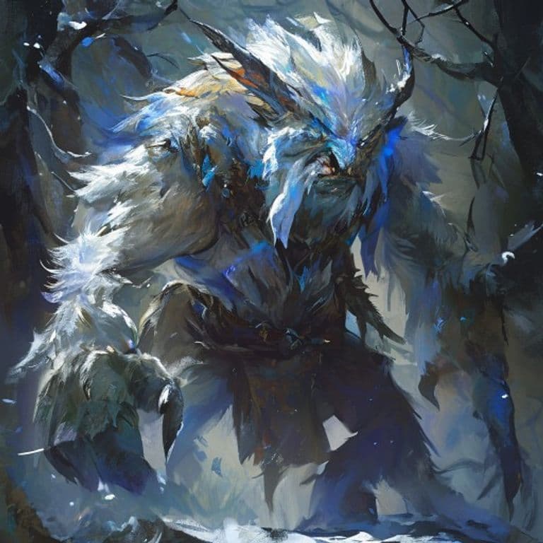 Frostjack — fantasy monster illustration. Frostjack is a medium fey (Challenge Rating 10).