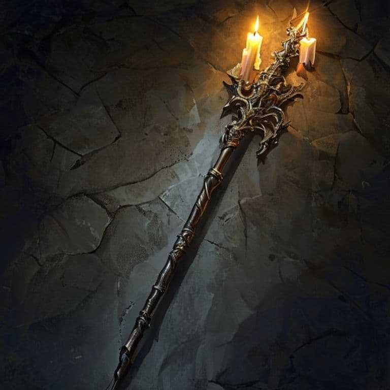 Splinter Staff — fantasy item illustration. Splinter Staff is a magic item (staff) of uncommon rarity.