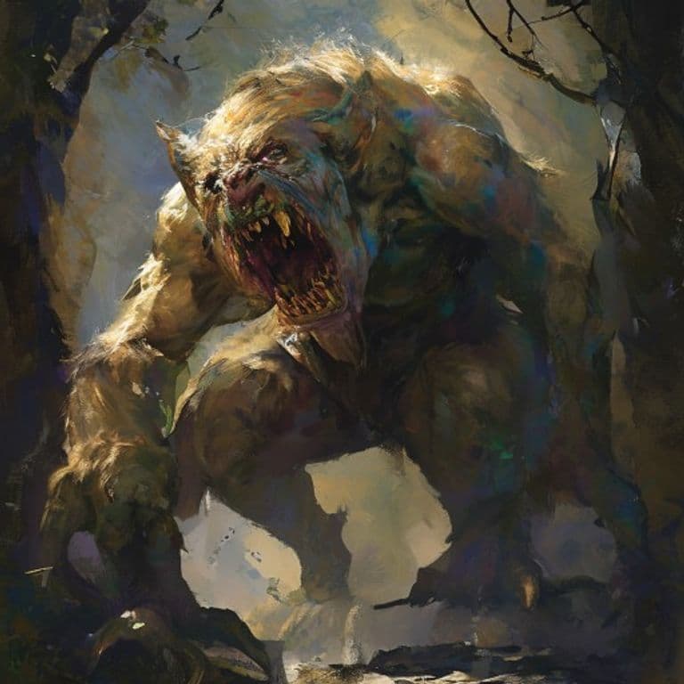 Hulking Whelp — fantasy monster illustration. Hulking Whelp is a small fey (Challenge Rating 5).