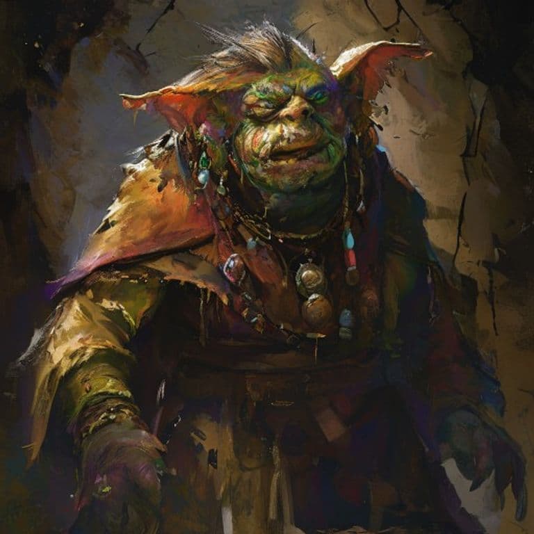 Miremuck Goblin King — fantasy monster illustration