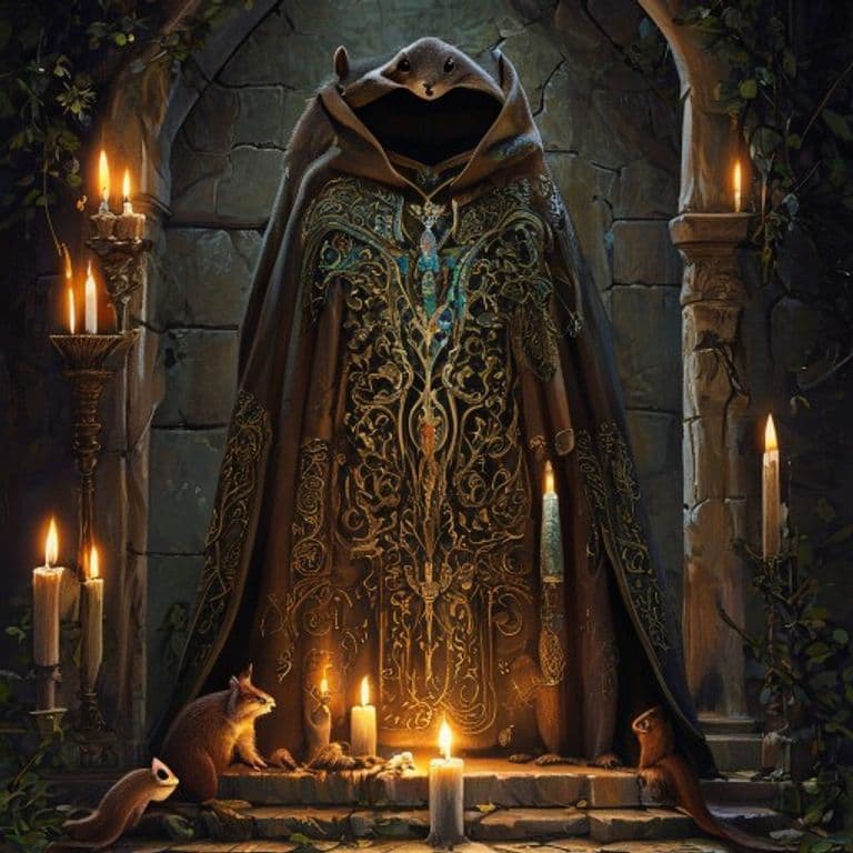 Cloak of Squirrels — fantasy item illustration. Cloak of Squirrels is a magic item (wondrous item) of rare rarity.