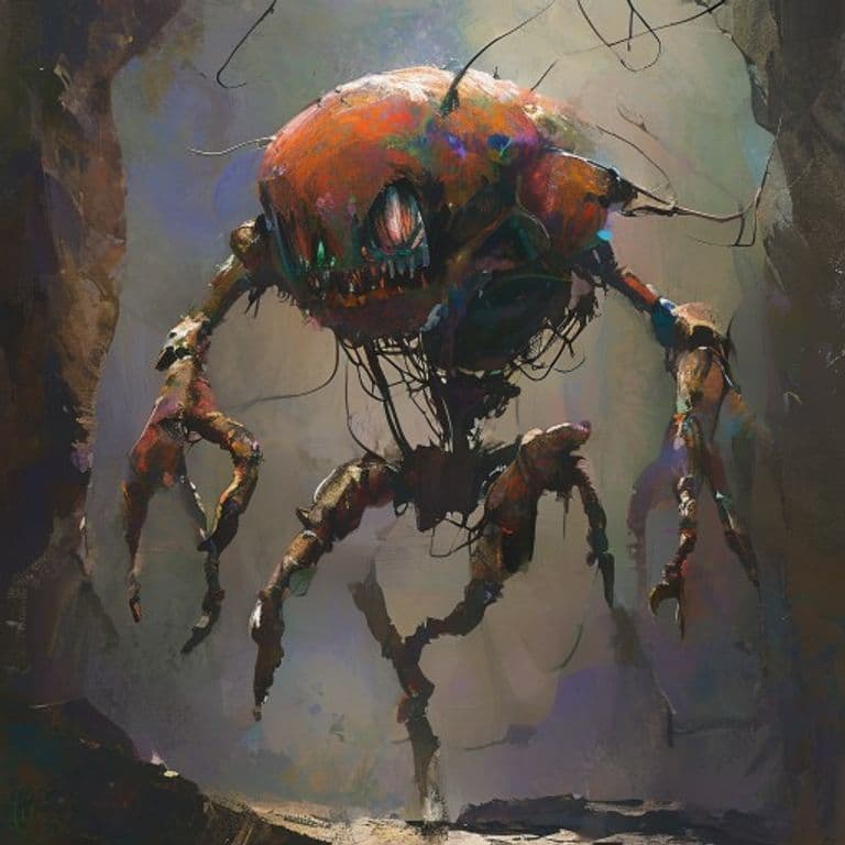 Xanka — fantasy monster illustration. Xanka is a small construct (Challenge Rating 1/4).