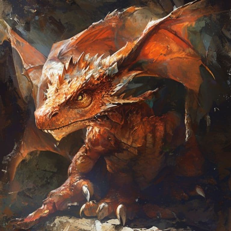 Young Copper Dragon — fantasy monster illustration. Young Copper Dragon is a large dragon (Challenge Rating 7).