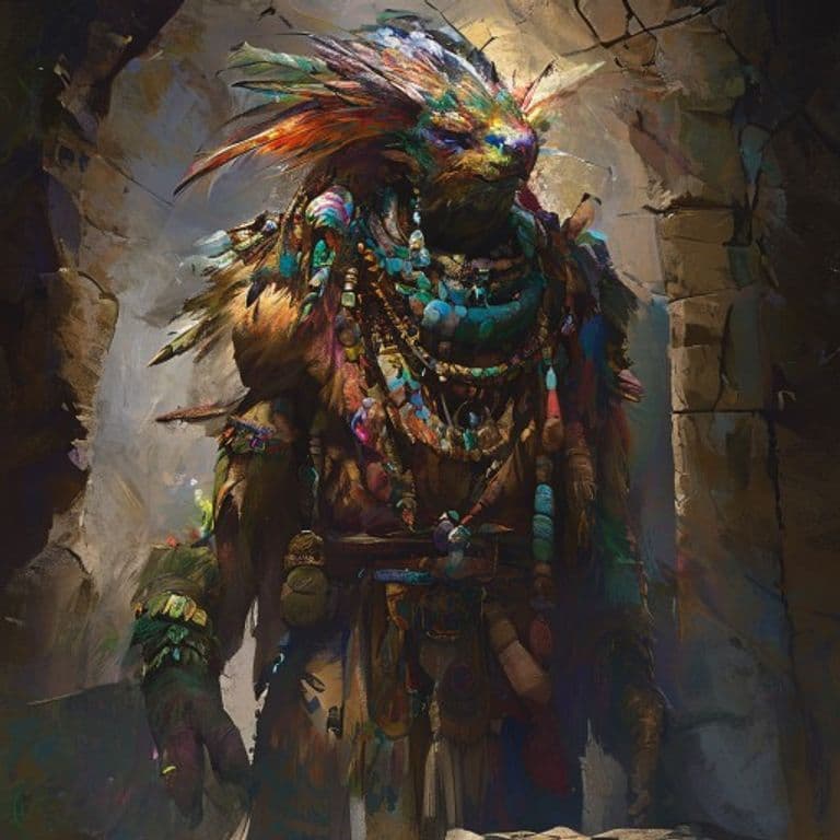 Cueyatl Sea Priest — fantasy monster illustration