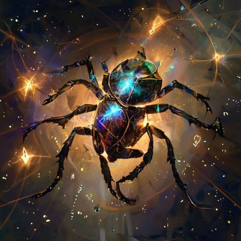 Conjure Scarab Swarm — fantasy spell effect illustration. Conjure Scarab Swarm is a 2nd-level conjuration available to Cleric, Druid, Wizard.