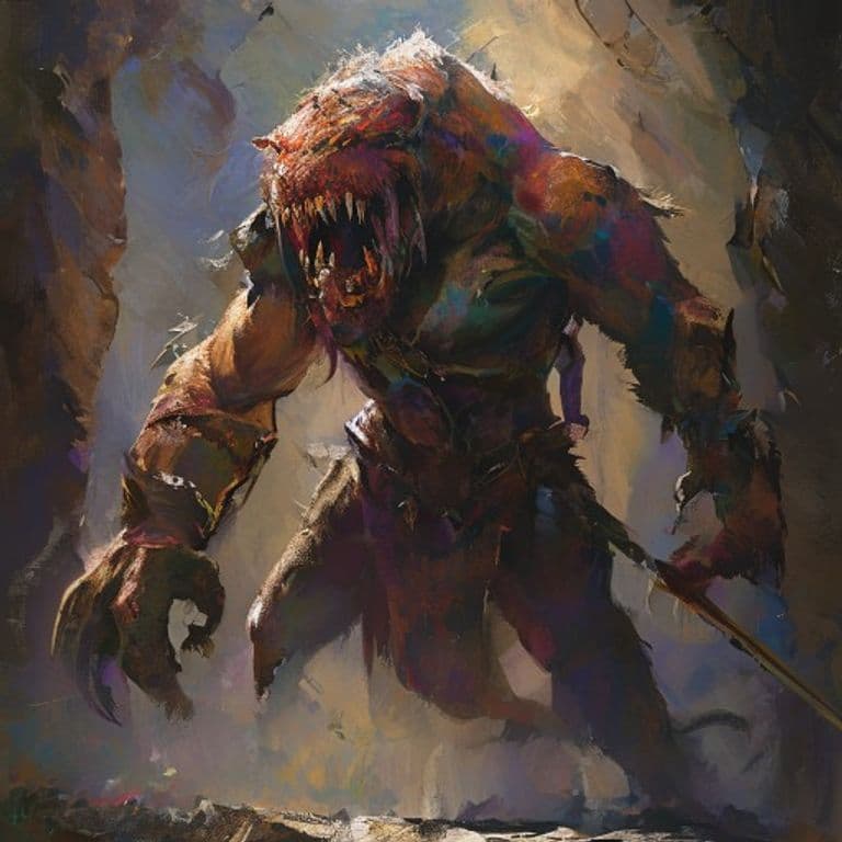 Tosculi Warrior — fantasy monster illustration. Tosculi Warrior is a small monstrosity (Challenge Rating 2).