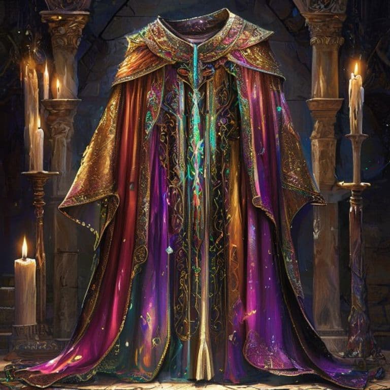 Robe of Scintillating Colors — fantasy item illustration