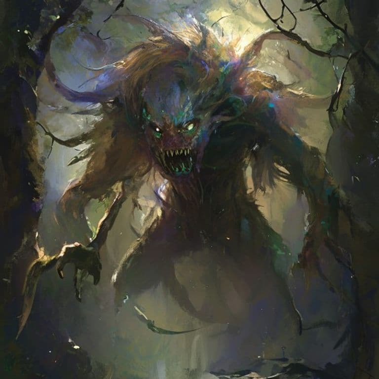 Ghillie Dubh — fantasy monster illustration
