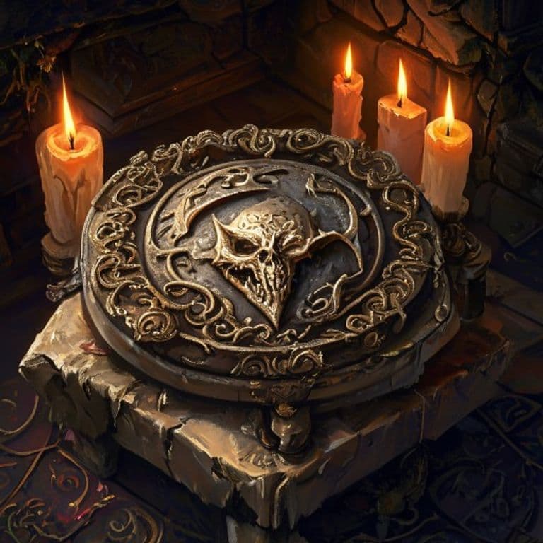 Devilish Doubloon — fantasy item illustration. Devilish Doubloon is a magic item (wondrous item) of very rare rarity.