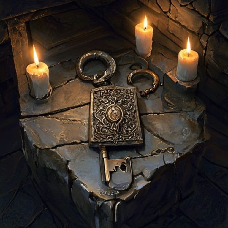 Burglar's Lock and Key — fantasy item illustration. Burglar's Lock and Key is a magic item (wondrous item) of uncommon rarity.