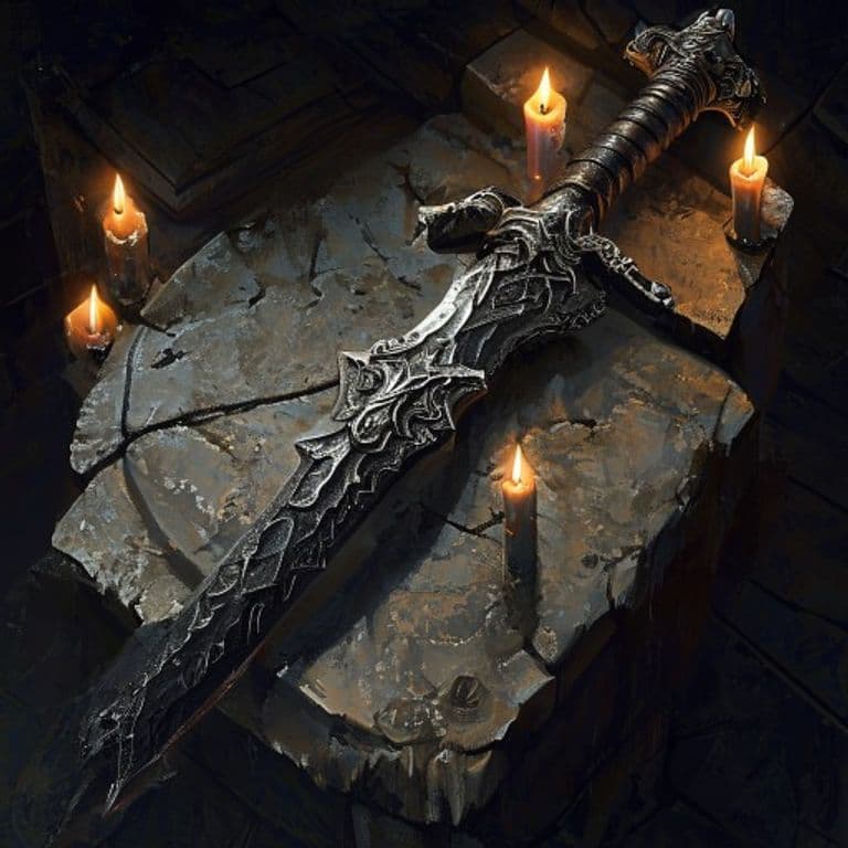 Umbral Chopper — fantasy item illustration. Umbral Chopper is a magic item (weapon) of rare rarity.