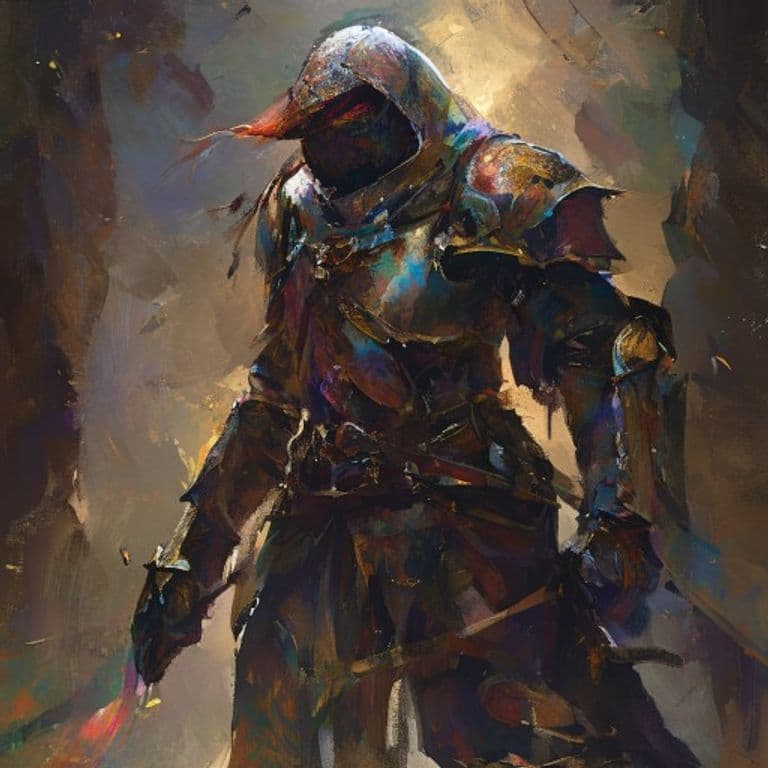 Knight of the Road — fantasy monster illustration. Knight of the Road is a medium humanoid (Challenge Rating 5).