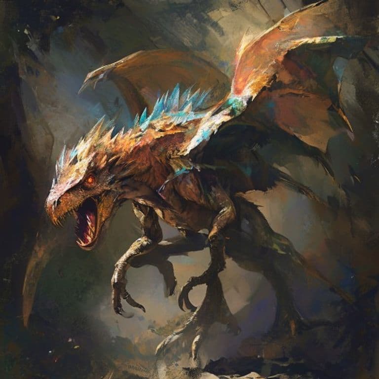 Archaeopteryx — fantasy monster illustration. Archaeopteryx is a tiny beast (Challenge Rating 1/4).
