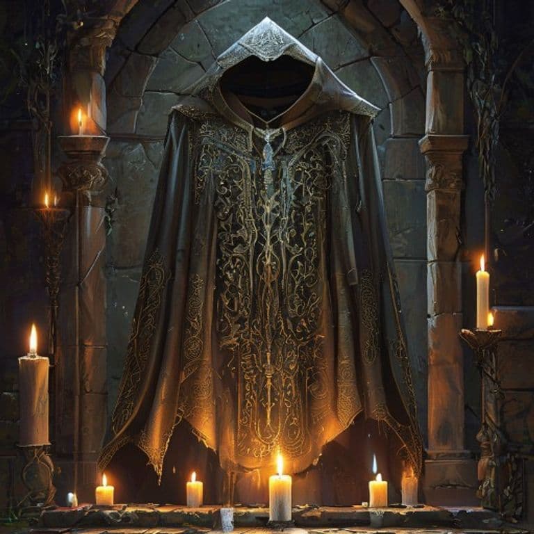 Transforming Cloak — fantasy item illustration. Transforming Cloak is a magic item (wondrous item) of very rare rarity.
