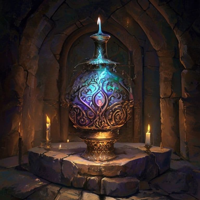Efreeti Bottle — fantasy item illustration. Efreeti Bottle is a magic item (wondrous item) of very rare rarity.