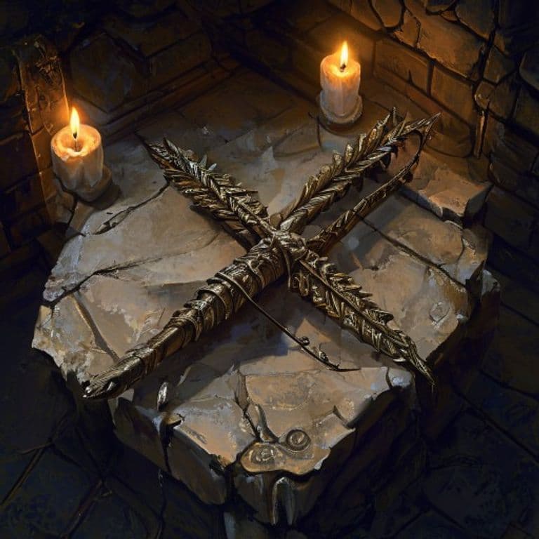 Deadfall Arrow — fantasy item illustration. Deadfall Arrow is a magic item (ammunition) of rare rarity.