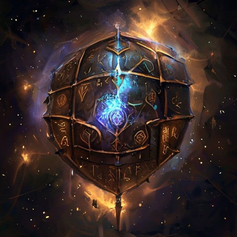 Armored Shell — fantasy spell effect illustration. Armored Shell is a 1st-level conjuration available to Wizard, Warlock, Sorceror.