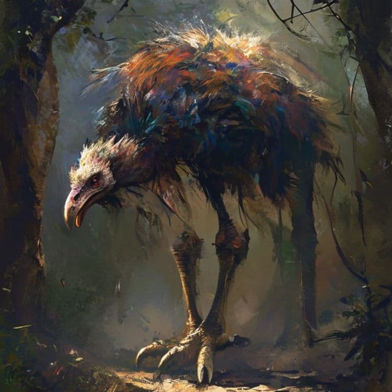 Nkosi War Ostrich — fantasy monster illustration