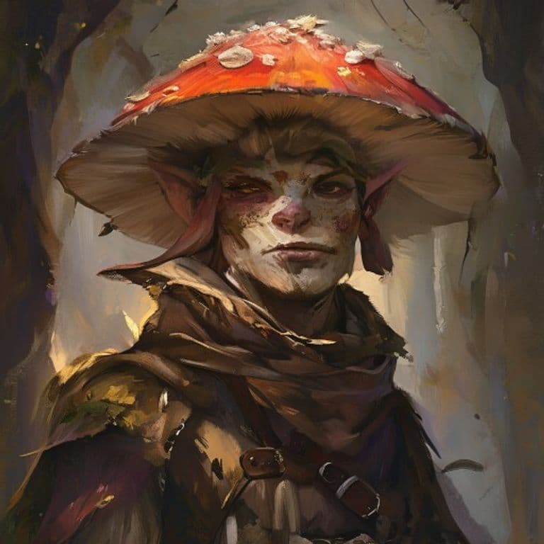 Mushroomfolk — fantasy race character portrait