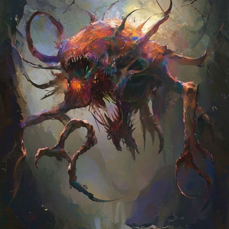 Transcendent Lunarchida — fantasy monster illustration. Transcendent Lunarchida is a medium aberration (Challenge Rating 6).