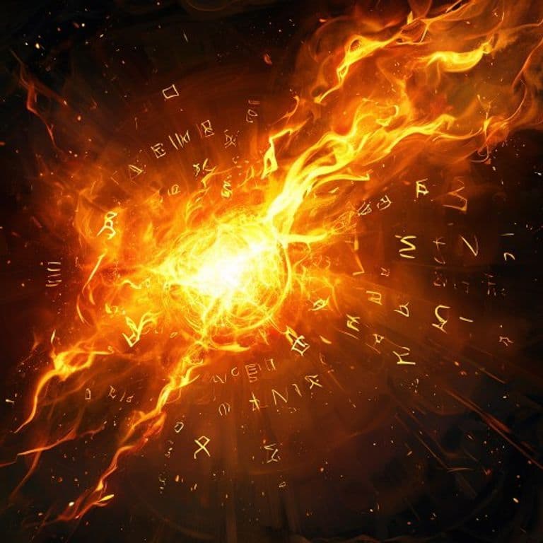 Flame Strike — fantasy spell effect illustration. Flame Strike is a 5th-level evocation available to Cleric, Paladin, Warlock.