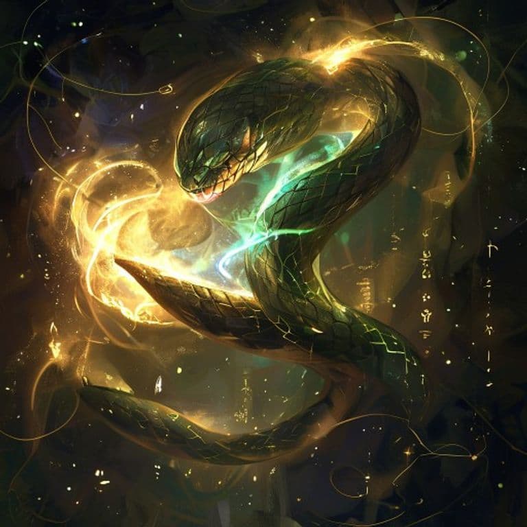 Aspect of the Serpent — fantasy spell effect illustration