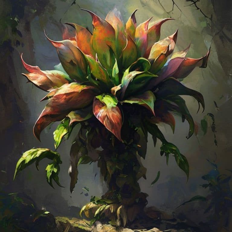 Cactid — fantasy monster illustration. Cactid is a large plant (Challenge Rating 3).