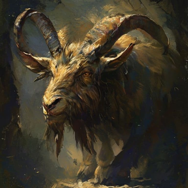 Goat — fantasy monster illustration. Goat is a medium beast (Challenge Rating 0).