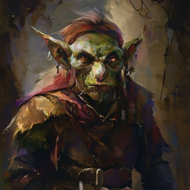 Goblin Captain — fantasy monster illustration. Goblin Captain is a small humanoid (Challenge Rating 1).