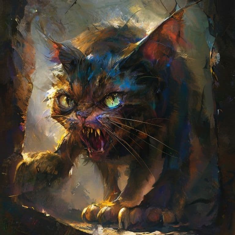 Catscratch — fantasy monster illustration. Catscratch is a huge aberration (Challenge Rating 3).