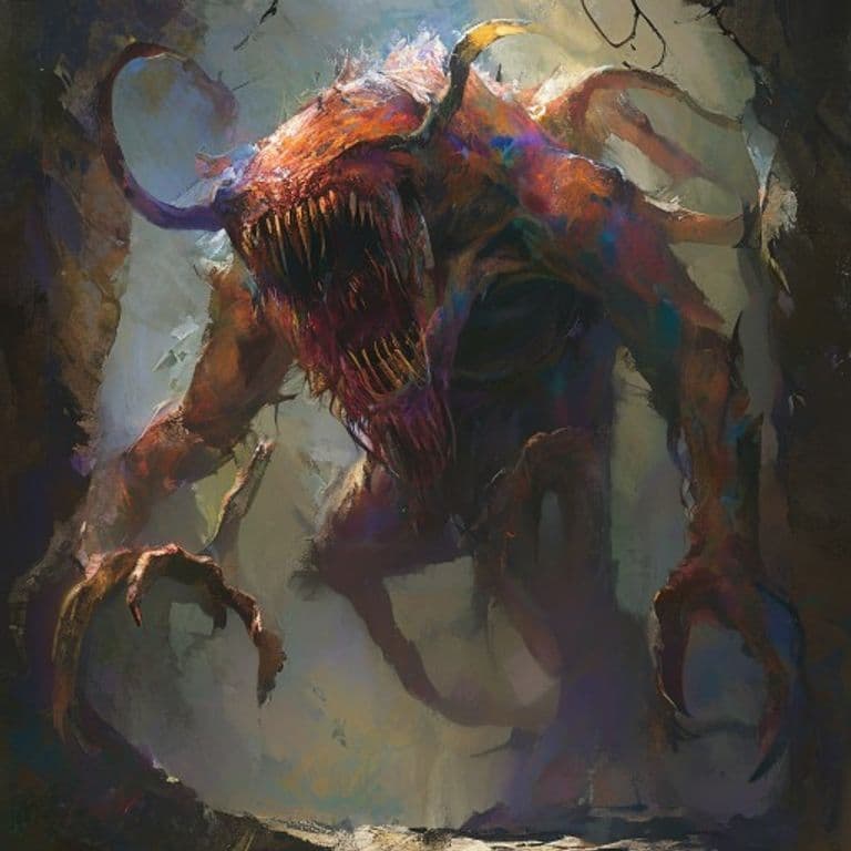 Kezai — fantasy monster illustration. Kezai is a medium monstrosity (Challenge Rating 4).