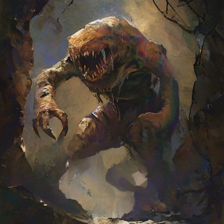 Burrowling — fantasy monster illustration