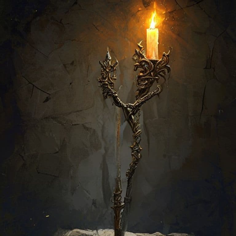 Staff of the Lantern Bearer — fantasy item illustration. Staff of the Lantern Bearer is a magic item (staff) of uncommon rarity.